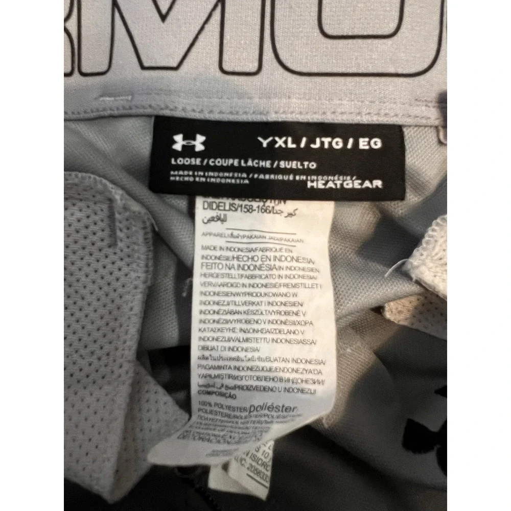 Under Armour gray baseball pants Boys Size YXL Blue Striped Side